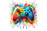 Color Splash Game Controller Set, a Technology Illustration by DoubleTwists (Thumbnail 3 of 5)