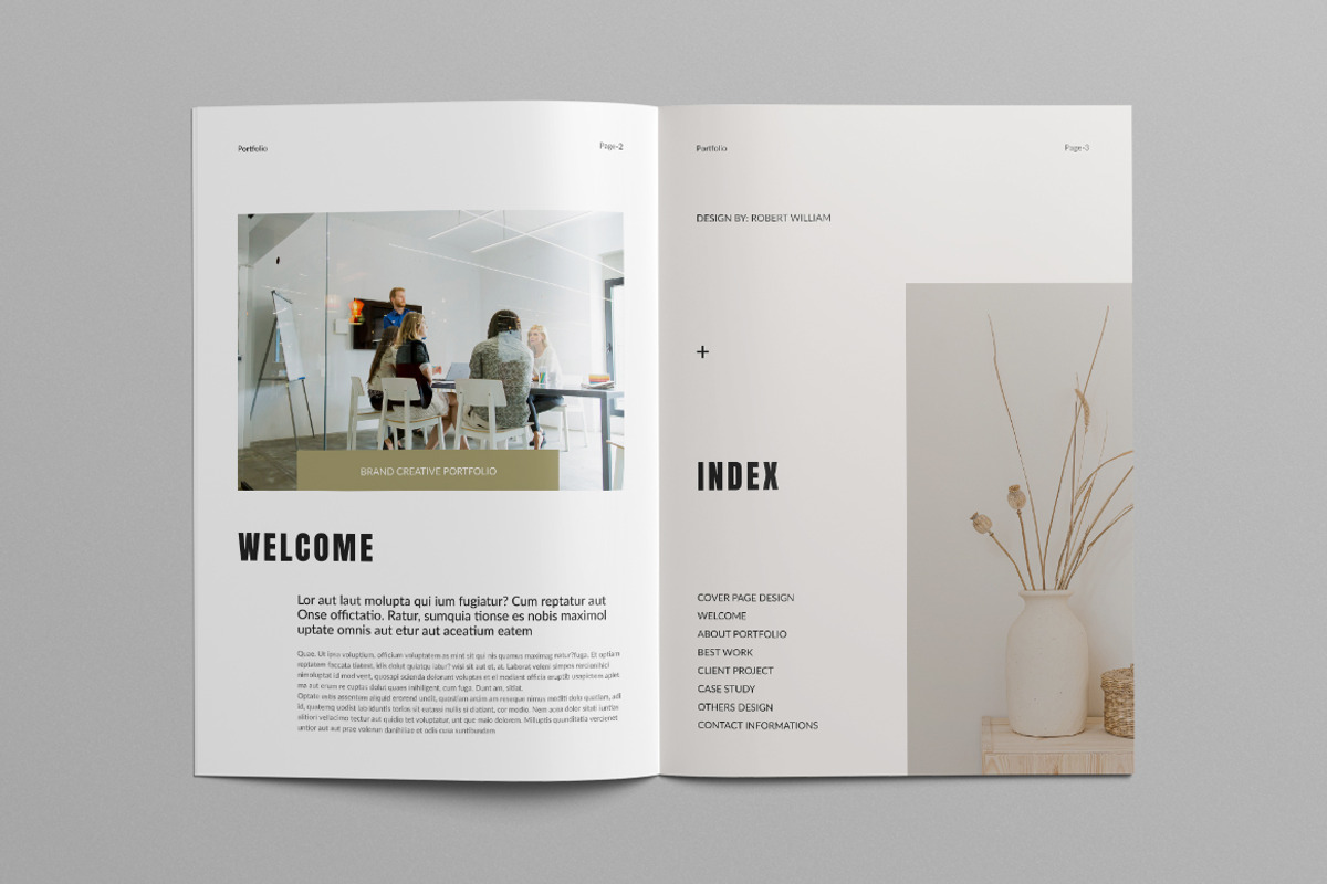 Portfolio Template Canva, a Brochure Template by Pixelpick (Photo 2 of 9)