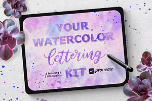 Watercolor Lettering Kit - Procreate