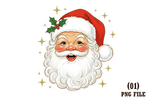 Retro Santa Claus Glitter Christmas, an Illustration by DreamArtGraphic