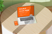 Saga Device Mockup on Table, a Device Mockup by orenjidesign (Thumbnail 4 of 13)