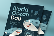 Shark World Ocean Day Flyer, a Flyer Template by Annora Studio (Thumbnail 4 of 4)