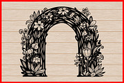 Floral Arch & Ornate Frame Silhouett, an Illustration by Creativeshirt (Thumbnail 2 of 4)