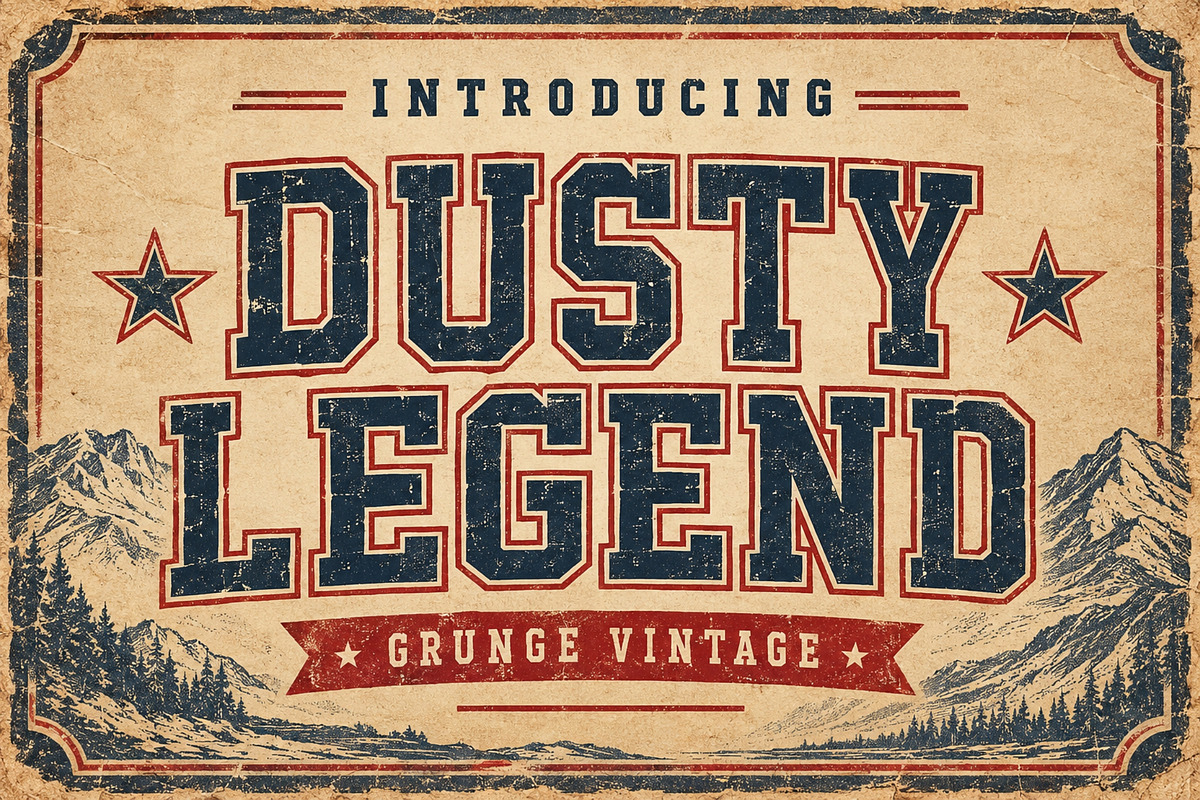 Dusty Legend - Vintage Rugged Font, a Slab Serif Font by Limited.studio (Photo 1 of 5)