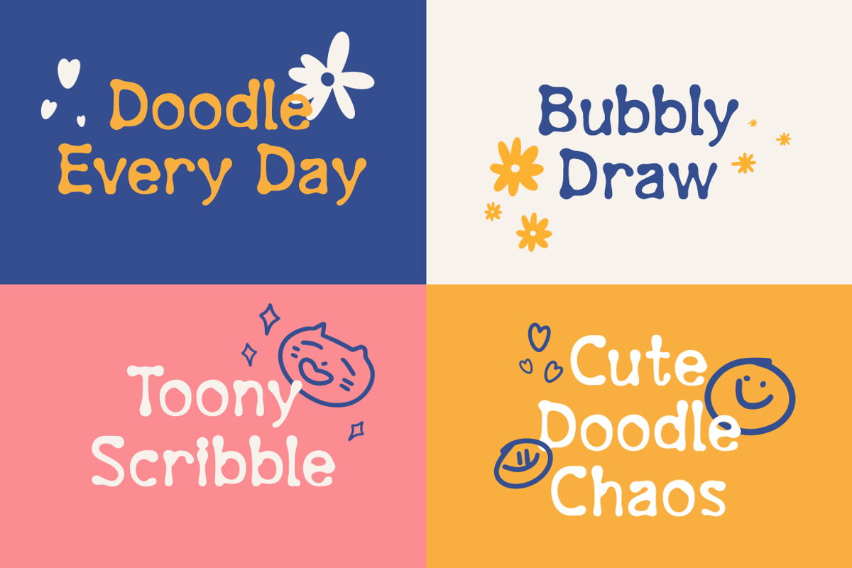 Doodle Giggle - Playful Doodle Font, a Font by PutraCetol Studio (Photo 2 of 5)