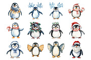 Christmas Penguin Clipart, an Illustration by Design Market (Thumbnail 2 of 4)