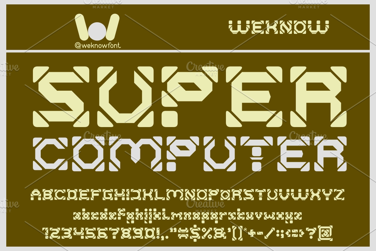 Super Computer font, a Font by weknow (Photo 1 of 5)