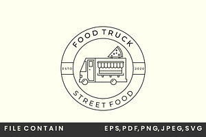 Street Food Linear And Emblem Logo