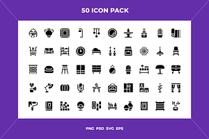 Home decoration icons, an Outline Icon by Wencory