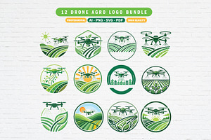 12 Drone Agro Logo, a Branding & Logo Template by Guavanaboy