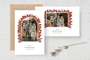 Autumn Leaves Photo Card Template