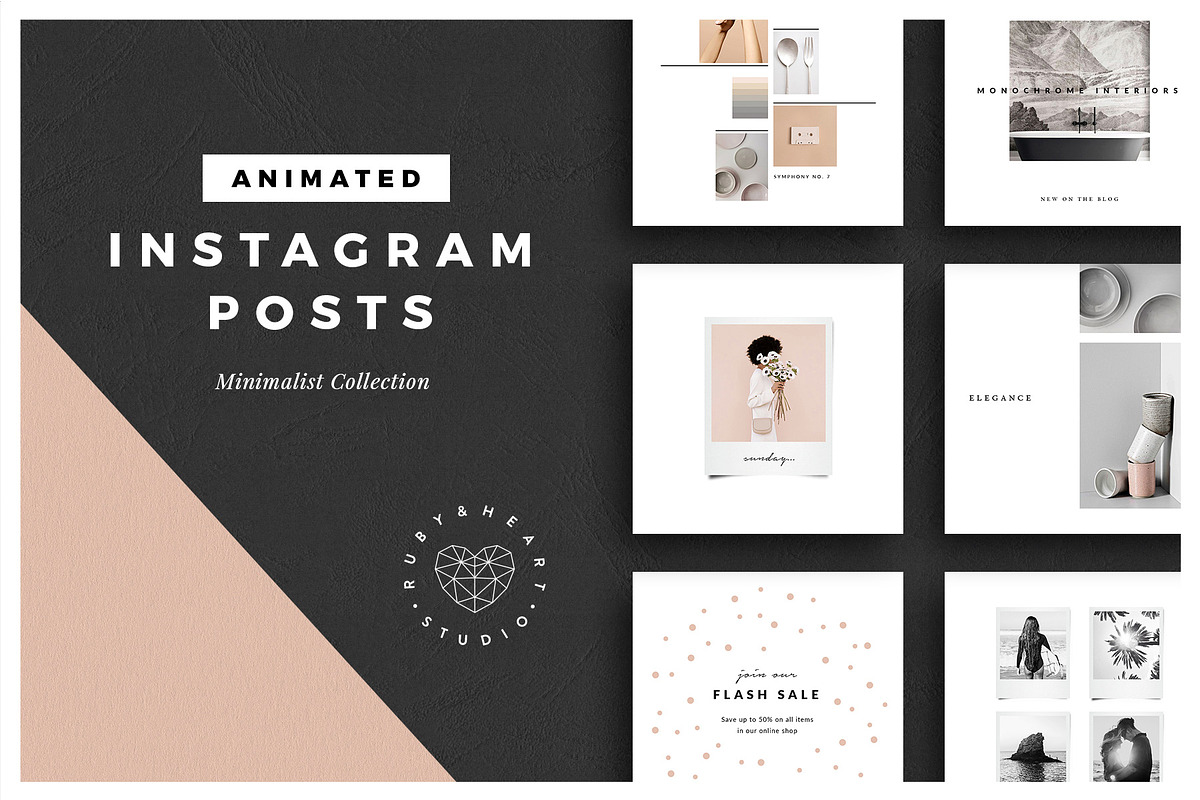 BUNDLE Animated Instagram Posts, a Social Media Template by Ruby&Heart Studio (Photo 5 of 18)