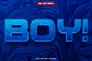 Boy 3D editable text effect