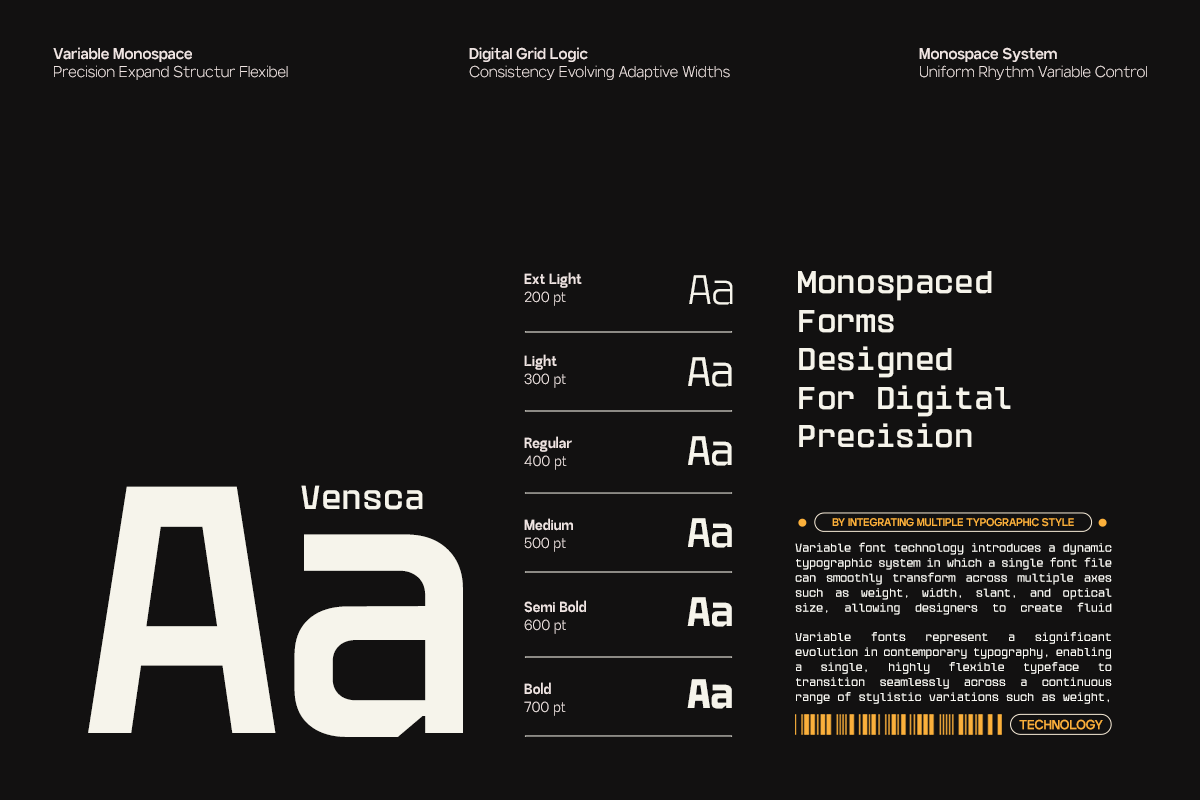 GC Vensca Mono - Modern Monospace, a Sans Serif Font by Glyphonic (Photo 3 of 15)
