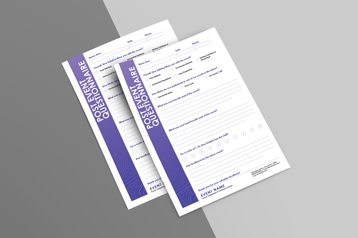 Post Event Questionnaire Template preview 2