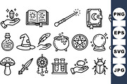 Mystical Witchcraft Icon Pack For Ma, an Illustration by designvectx (Thumbnail 1 of 3)