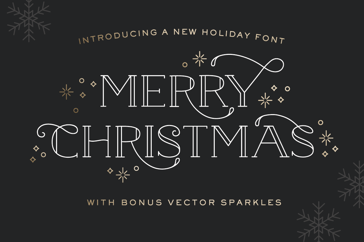 Merry Christmas Font - with sparkles, a Font by Leslie Ray