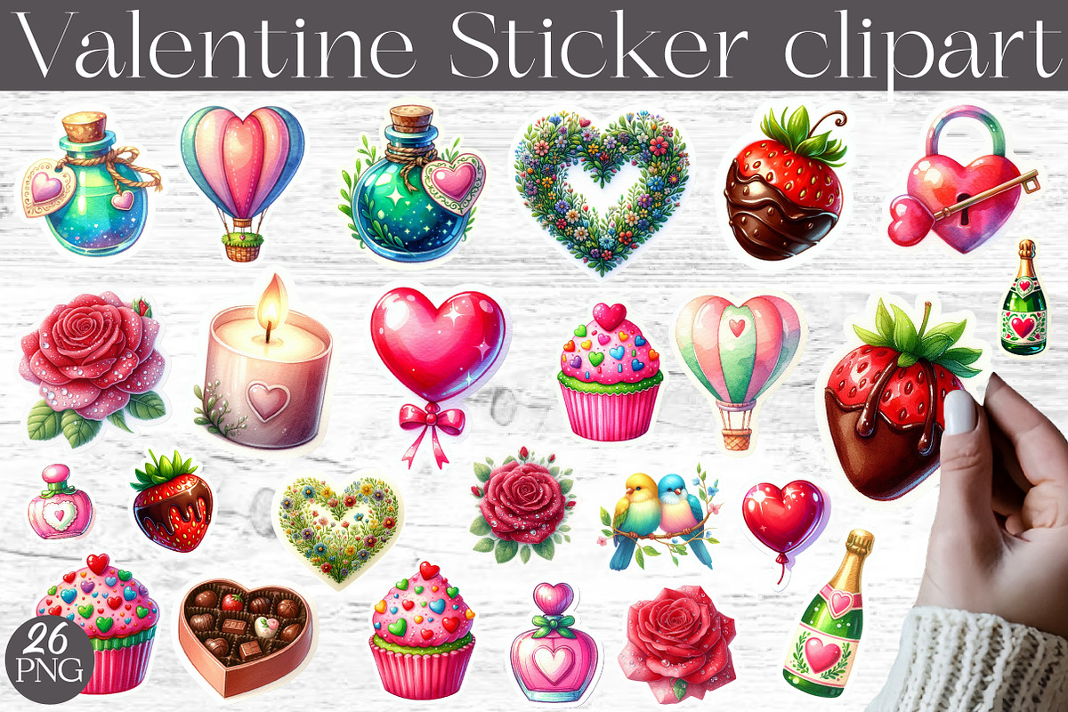 Valentine Sticker clipart, an Illustration by Designworld (Photo 1 of 3)
