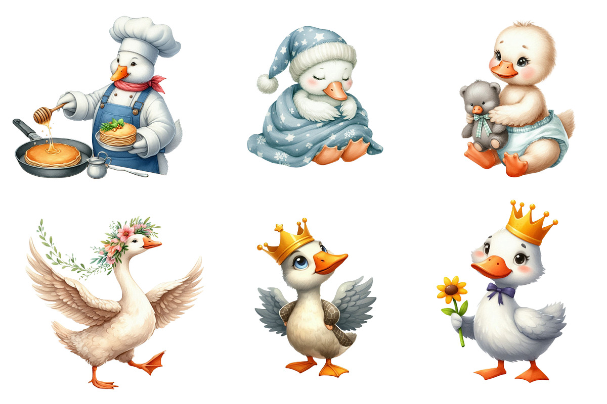 Silly Goose Clipart PNG, an Illustration by CreationArt (Photo 6 of 6)