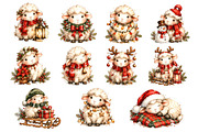 Watercolor Christmas sheep PNG, a Decorative Illustration by dashtik (Thumbnail 5 of 8)