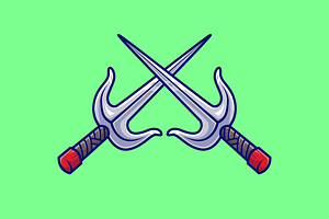 Trisula Sword Cartoon Illustration, an Object Illustration by Catalyst Labs