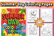 Summer Day Coloring Pages For Kids, a Seasonal Illustration by Printable Design Store (Thumbnail 1 of 4)