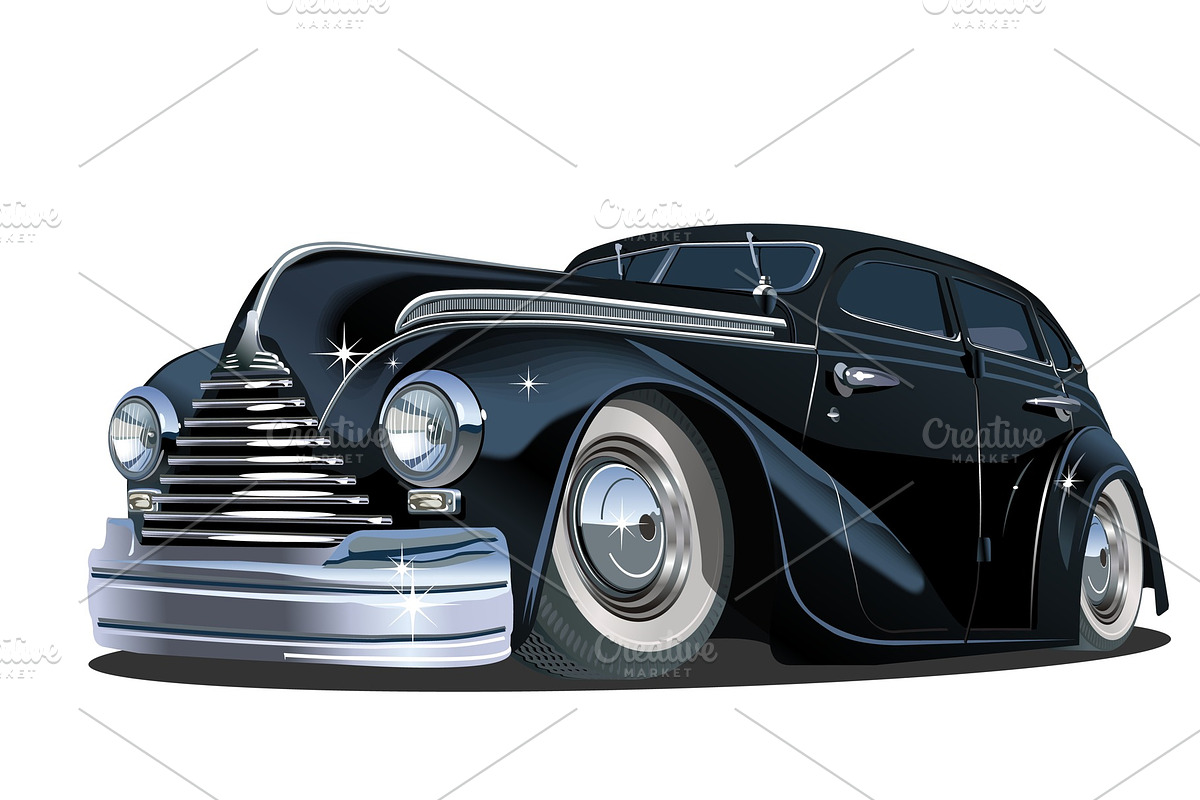 Cartoon retro car, a Transportation Illustration by Mechanik