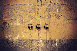 Headphones Hanging on the Wall