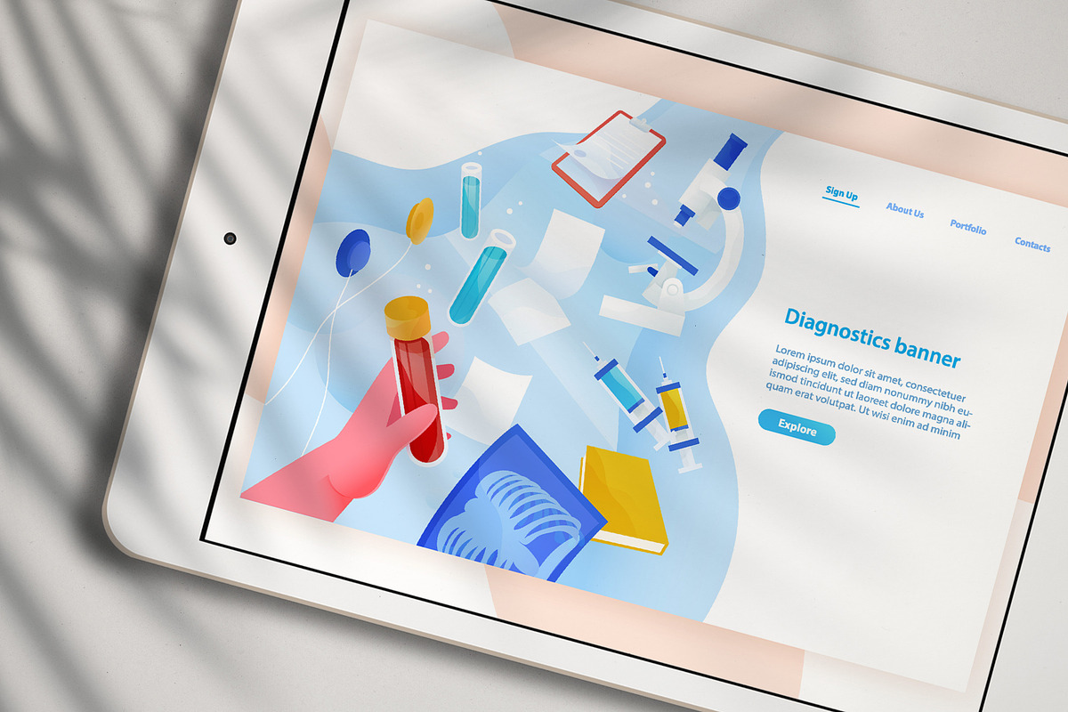 Diagnostics concept, a Healthcare Illustration by Good Studio (Photo 3 of 3)