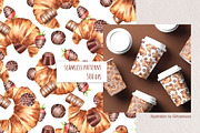 Croissants & Chocolate Pattern, a Pattern Graphic by Gribanessa (Thumbnail 3 of 4)
