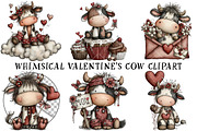 Whimsical Valentine's Cow Clipart, an Illustration by OK Design (Thumbnail 2 of 6)