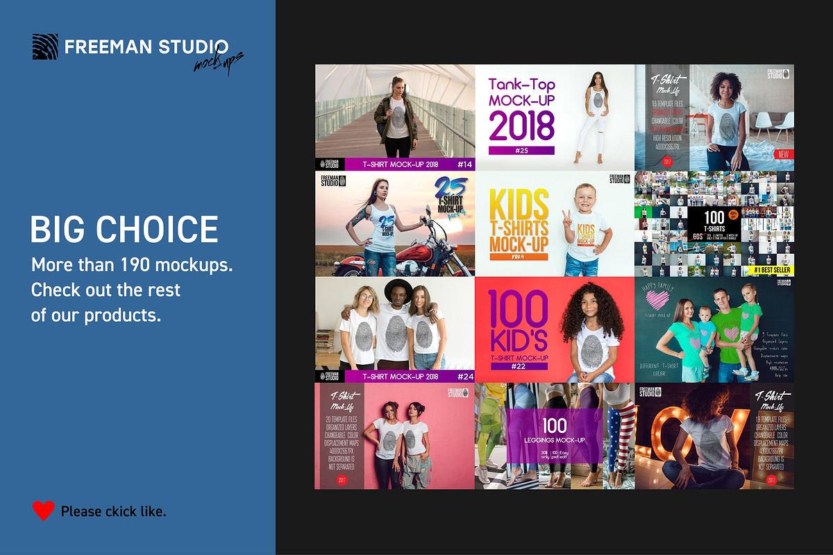 Kid's T-Shirt Mock-Up Set, a Shirt Mockup by Freeman Studio (Photo 11 of 15)