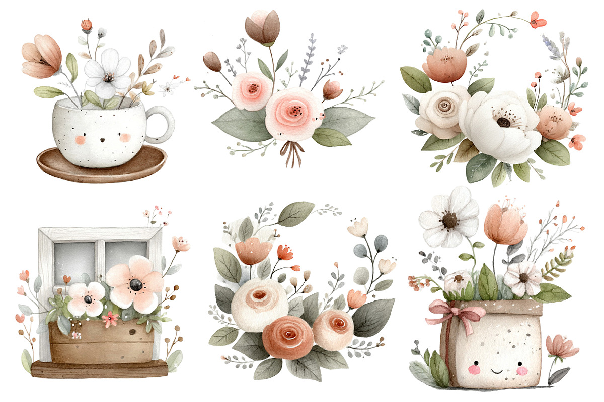Spring Bloom Watercolor Clipart, an Illustration by Designworld (Photo 4 of 6)