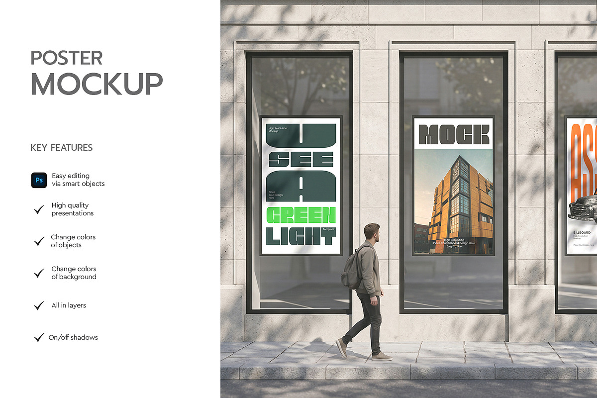 Street Poster Billboard Mockup, an Advertising Mockup by graphypix (Photo 2 of 4)