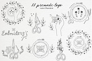 Needlework logos. Line art, a Work Illustration by KolibriDesign (Thumbnail 3 of 7)