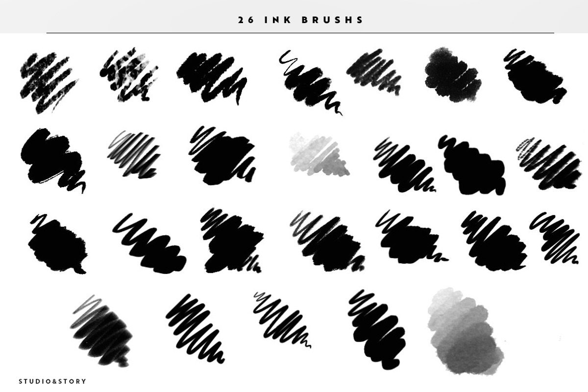 Super ink brush set, a Brush Add-On by Studio&Story (Photo 5 of 5)