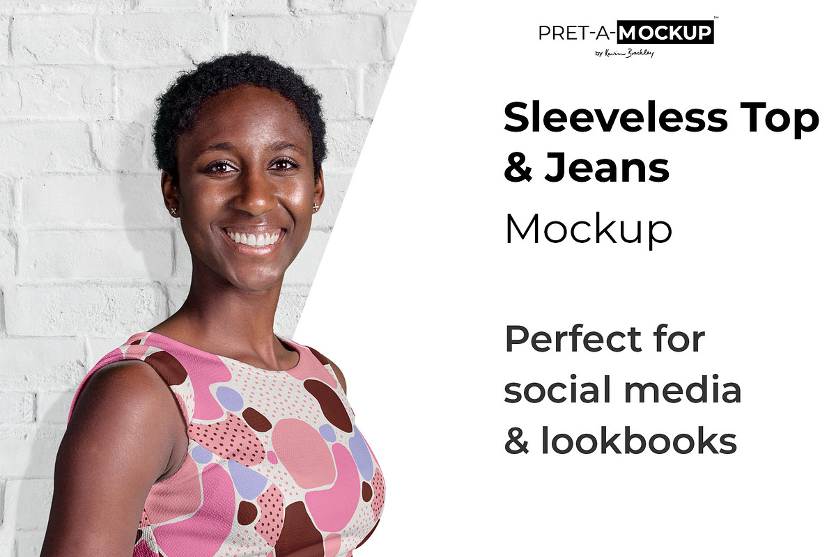 Sleeveless Top & Jeans Mockup, a Books & Magazine Mockup by Pret-a-Mockup (Photo 1 of 7)