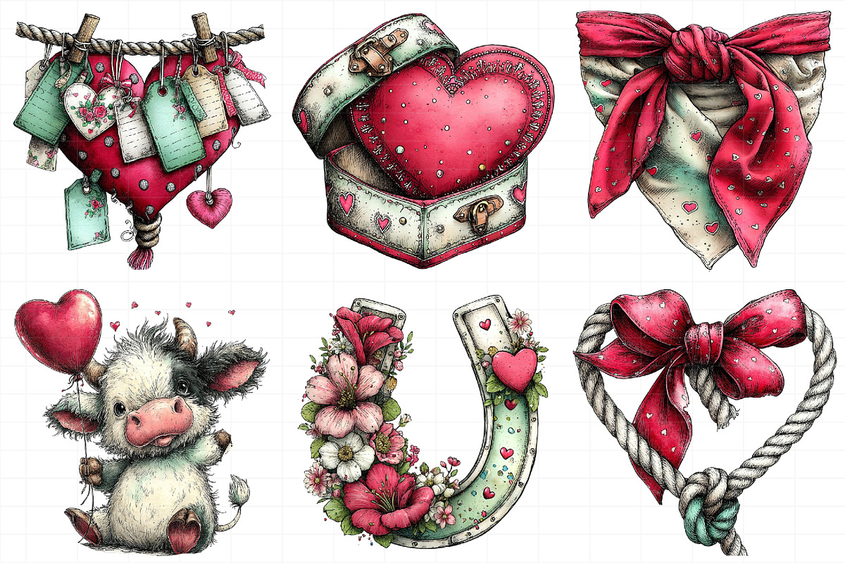 Western Valentine Clipart Bundle, an Illustration by Daily.Designs (Photo 6 of 7)