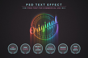 Unicorn Rainbow - PSD Editable Text