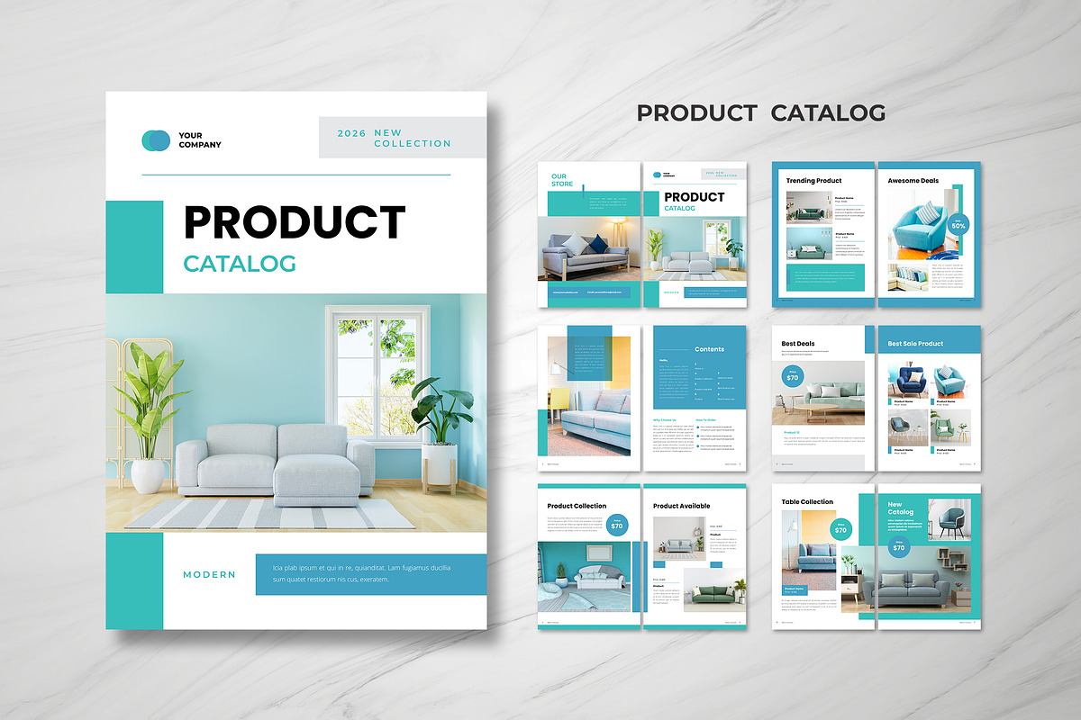 Blue White Furniture Catalog, a Brochure Template by UICreative (Photo 1 of 4)