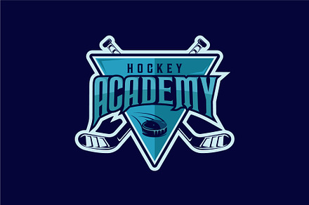 ice hockey emblem logo vector, a Branding & Logo Template by zyxroun shop
