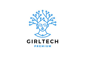 Girl Women Woman Tech Logo