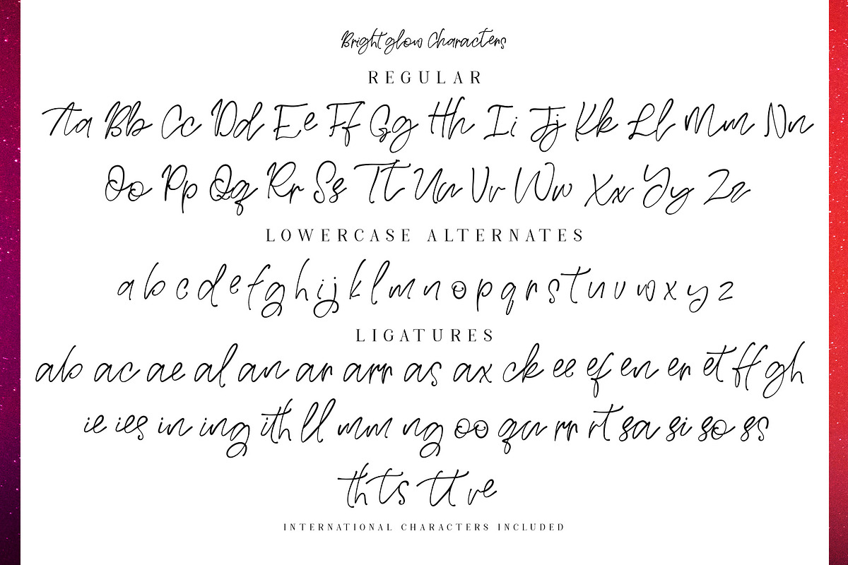 Bright Glow Script Font preview 6