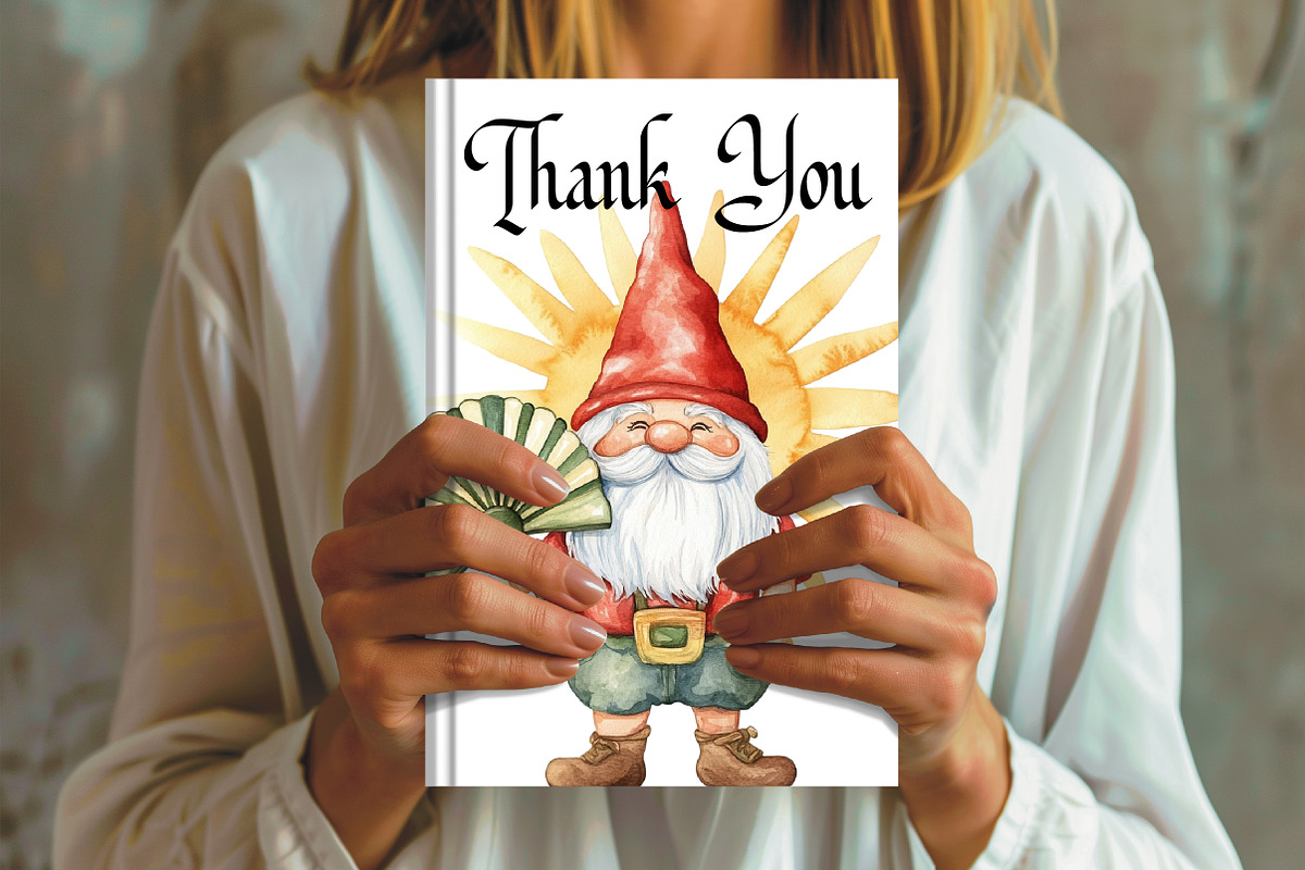 Watercolor Summer Gnome Clipart, an Illustration by Libby Wishes (Photo 5 of 6)