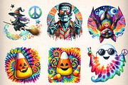 Groovy Halloween Clipart Sublimation, an Illustration by CreationArt (Thumbnail 5 of 5)
