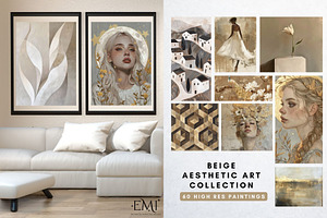 Beige Aesthetic Gallery Wall Art