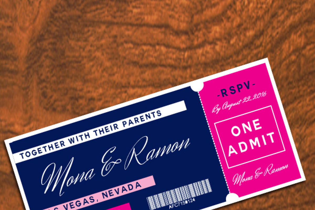 Wedding Ticket 3, an Invitation Template by Mariyana