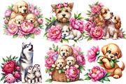 Dog Clipart, Dogs, Puppies, Piones, an Illustration by Designworld (Thumbnail 3 of 6)