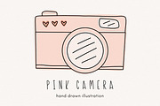 Pink camera clipart illustration, an Illustration by Allyson Johnson (Thumbnail 1 of 3)