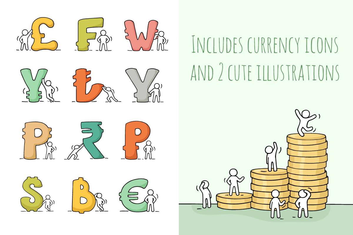 Cartoon financial icons with people, an Icon by Sapunkele (Photo 2 of 3)